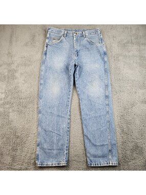 VTG Wrangler Jean Men's 34x29 Stonewash Faded Regular Fit Straight Leg Workwear